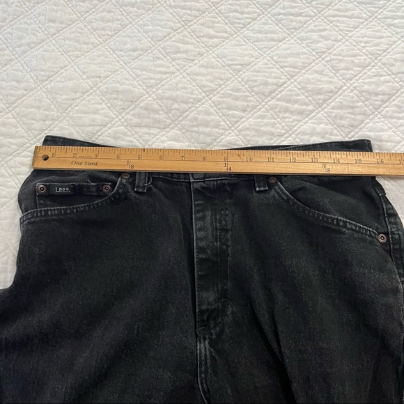 Vintage Lee Original black wash denim mom jeans 16 - Picture 5 of 9